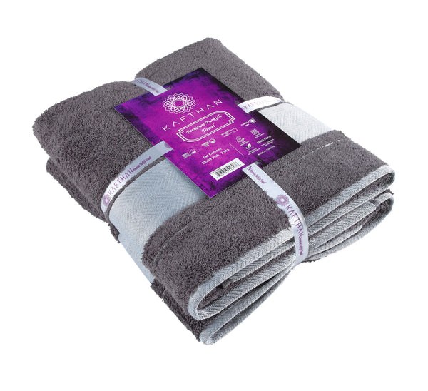 Bath Towel XXL Fishbone Set of 2 - 100% Turkish Cotton