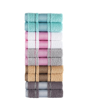 Washcloths Bath Towel Set of 10 - 100% Turkish Cotton Face/Hair/Hand