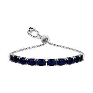Sterling Silver Oval Adjustable Tennis Bracelets