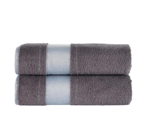 Bath Towel XXL Fishbone Set of 2 - 100% Turkish Cotton