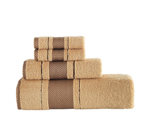 Bath Towel XXL Fishbone Set of 4 - 100% Turkish Cotton