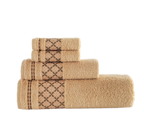 Bath Towel XXL Plaid Set of 4 - 100% Turkish Cotton