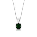 Sterling Silver Pendant Necklace - Round Cut