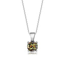 Sterling Silver Pendant Necklace - Round Cut