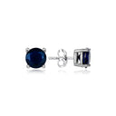 Sterling Silver Stud Earrings - Round Cut