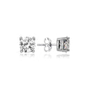 Sterling Silver Stud Earrings - Round Cut