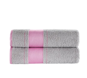 Bath Towel XXL Fishbone Set of 2 - 100% Turkish Cotton