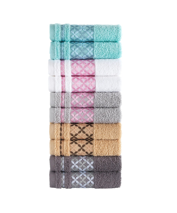 Washcloths Bath Towel Set of 10 - 100% Turkish Cotton Face/Hair/Hand