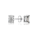 Sterling Silver Stud Earrings - Oval Cut