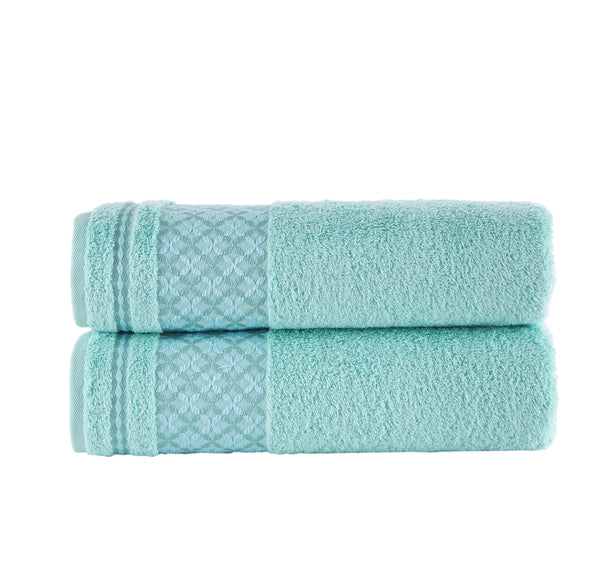 Bath Towel XXL Plaid Set of 2 - 100% Turkish Cotton