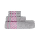 Bath Towel XXL Plaid Set of 4 - 100% Turkish Cotton