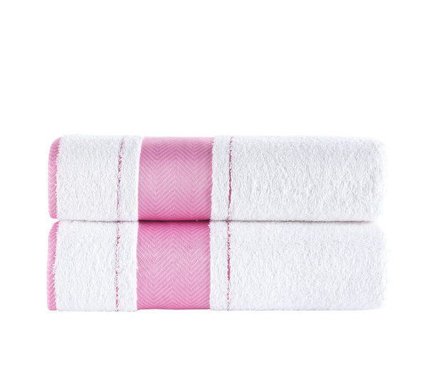 Bath Towel XXL Fishbone Set of 2 - 100% Turkish Cotton