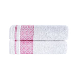 Bath Towel XXL Plaid Set of 2 - 100% Turkish Cotton