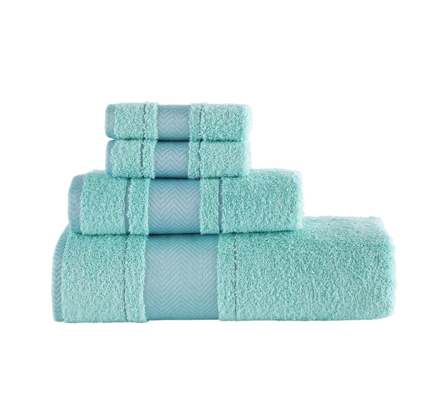 Bath Towel XXL Fishbone Set of 4 - 100% Turkish Cotton