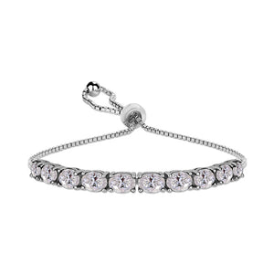 Sterling Silver Oval Adjustable Tennis Bracelets