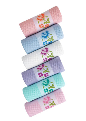 Jacquard Floral Kitchen (Dish) Towels Set of 6