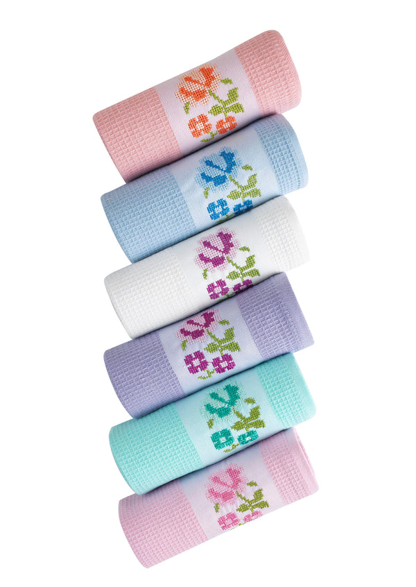 Jacquard Floral Kitchen (Dish) Towels Set of 6