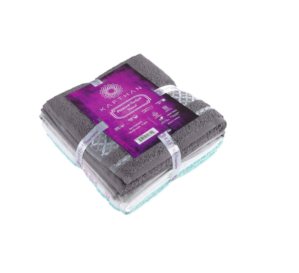 Washcloths Bath Towel Set of 4 - 100% Turkish Cotton Face/Hair/Hand