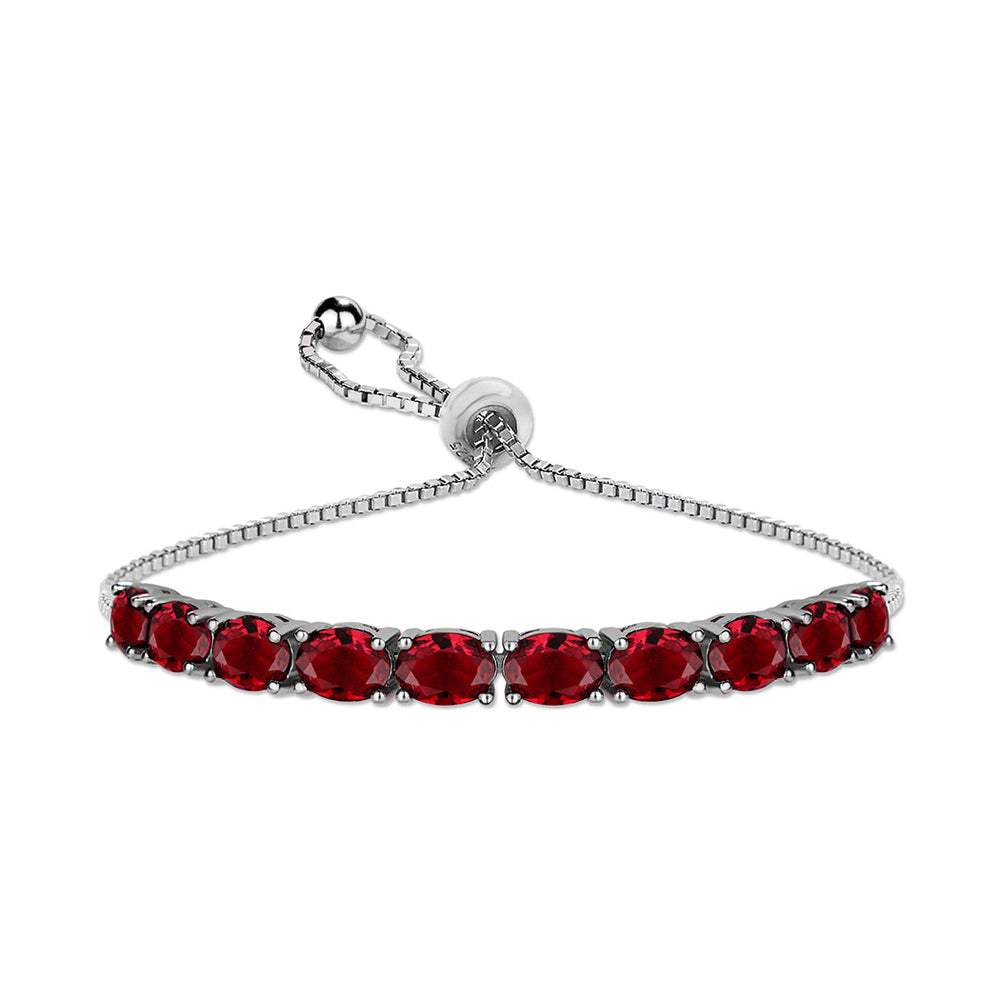 Sterling Silver Oval Adjustable Tennis Bracelets