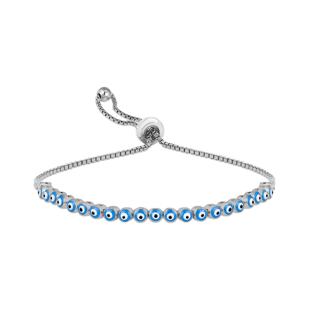 Sterling Silver Evil Eye Adjustable Bracelets
