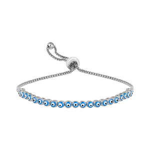 Sterling Silver Evil Eye Adjustable Bracelets