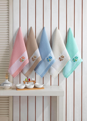 Jacquard Floral Kitchen (Dish) Towels Set of 5