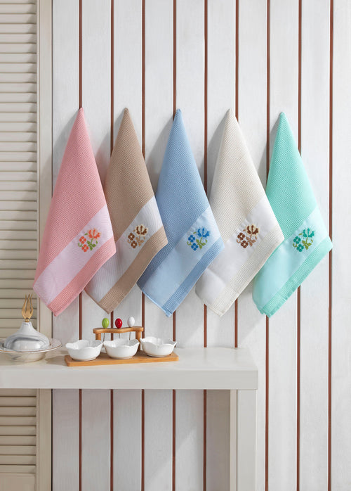 Jacquard Floral Kitchen (Dish) Towels Set of 5