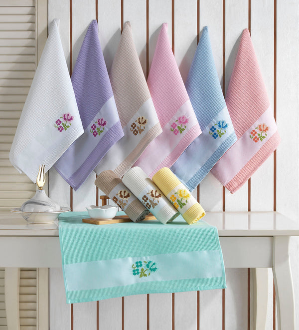 Jacquard Floral Kitchen (Dish) Towels Set of 10