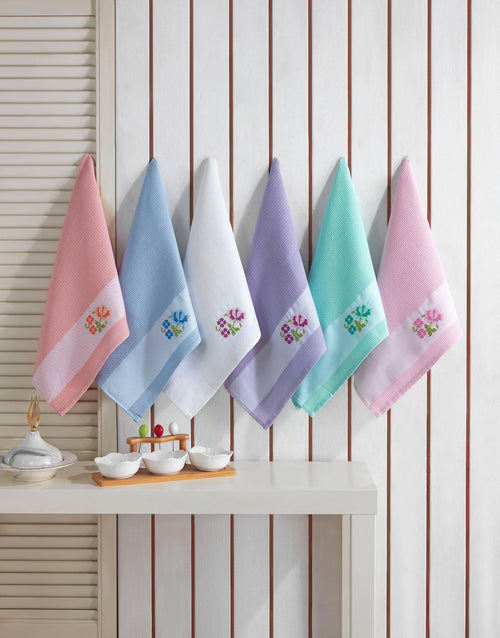 Jacquard Floral Kitchen (Dish) Towels Set of 6