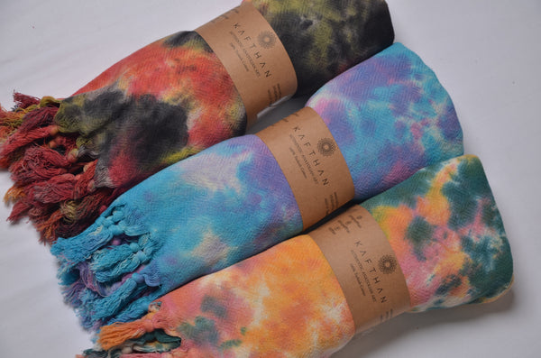 Tie Dye Turkish Towels [Bath & Beach Towel] - Pack of 5