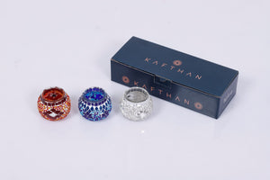 Mosaic Glass Candleholders - Set of 3