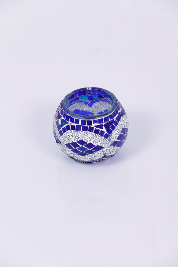 Large Mosaic Glass Candle Holders