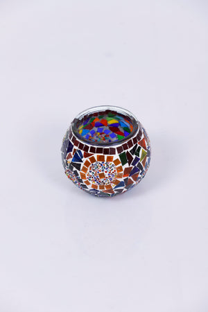 Large Mosaic Glass Candle Holders