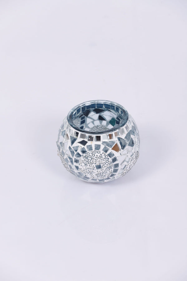 Large Mosaic Glass Candle Holders