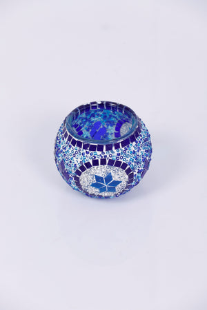 Large Mosaic Glass Candle Holders