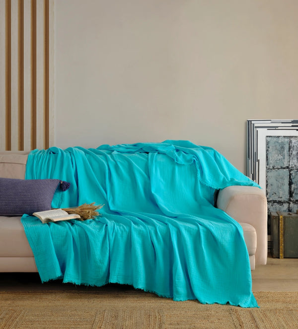 Muslin Full Colored Coverlet - Mint 2XL