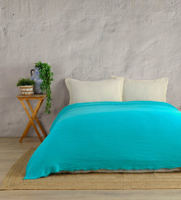 Muslin Full Colored Coverlet - Mint 2XL
