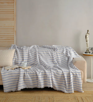 Muslin Striped Coverlet - Light Gray 2XL