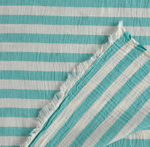Muslin Striped Coverlet - Mint 2XL