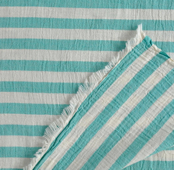 Muslin Striped Coverlet - Mint 2XL