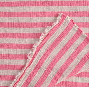 Muslin Striped Coverlet - FrenchPink/DarkPink 2XL