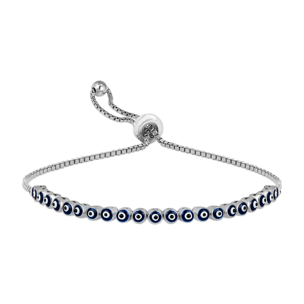 Sterling Silver Evil Eye Adjustable Bracelets