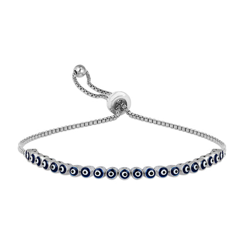 Sterling Silver Evil Eye Adjustable Bracelets