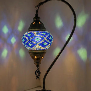Swan Neck Mosaic Glass Table Lamps