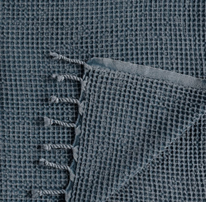 Waffle Stoned Coverlet - Lead