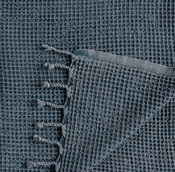 Waffle Stoned Coverlet - Lead