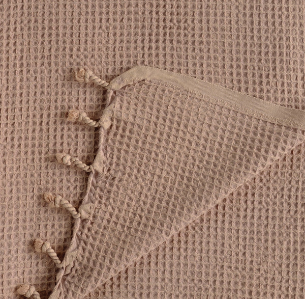Waffle Stoned Coverlet - Peanut Brown