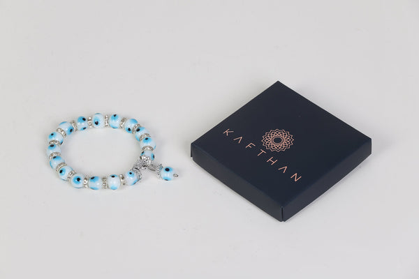 Beaded Evil Eye Bracelets - Blue, Navy, White, Multicolor