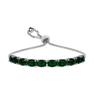 Sterling Silver Oval Adjustable Tennis Bracelets
