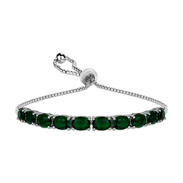 Sterling Silver Oval Adjustable Tennis Bracelets